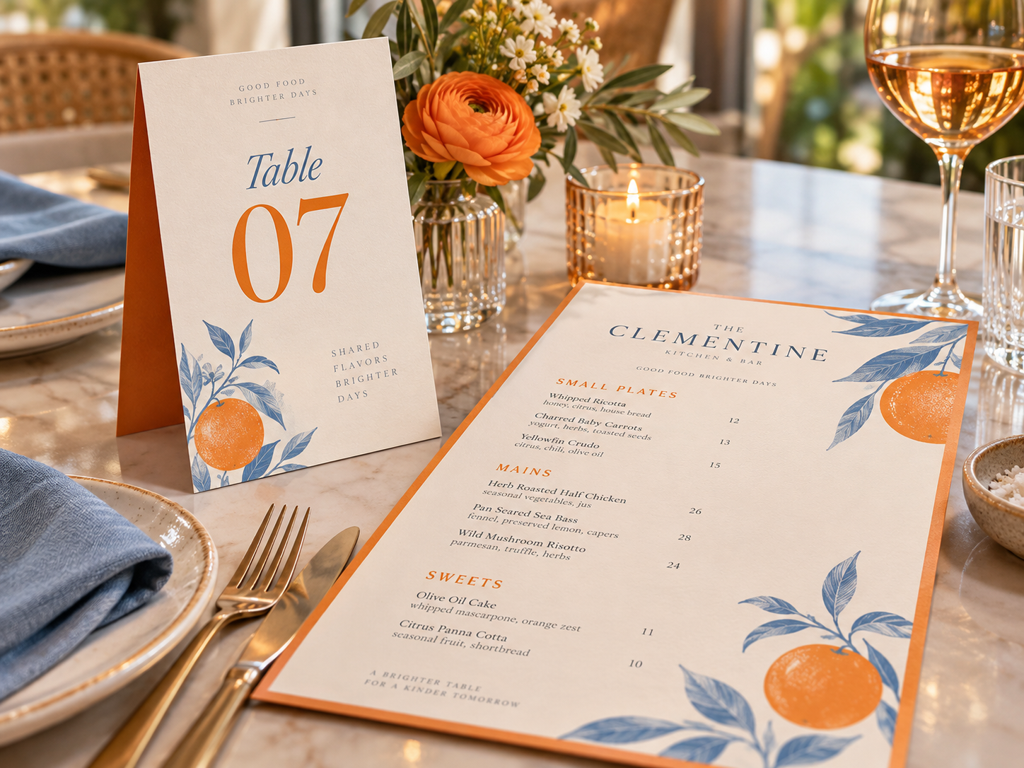 Menu & Table Card